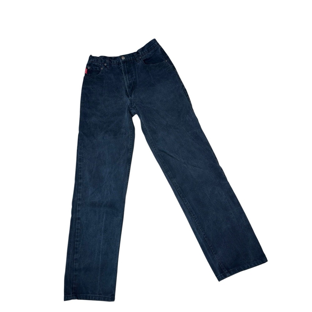 Vintage Bugle Boy Jeans Womens Fits 28x29 Black Denim High Waist Mom Relaxed